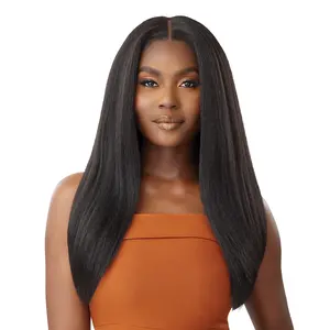 Outre Human Hair Blend Glueless HD 5X5 Lace Closure Wig Kinky Straight 24"