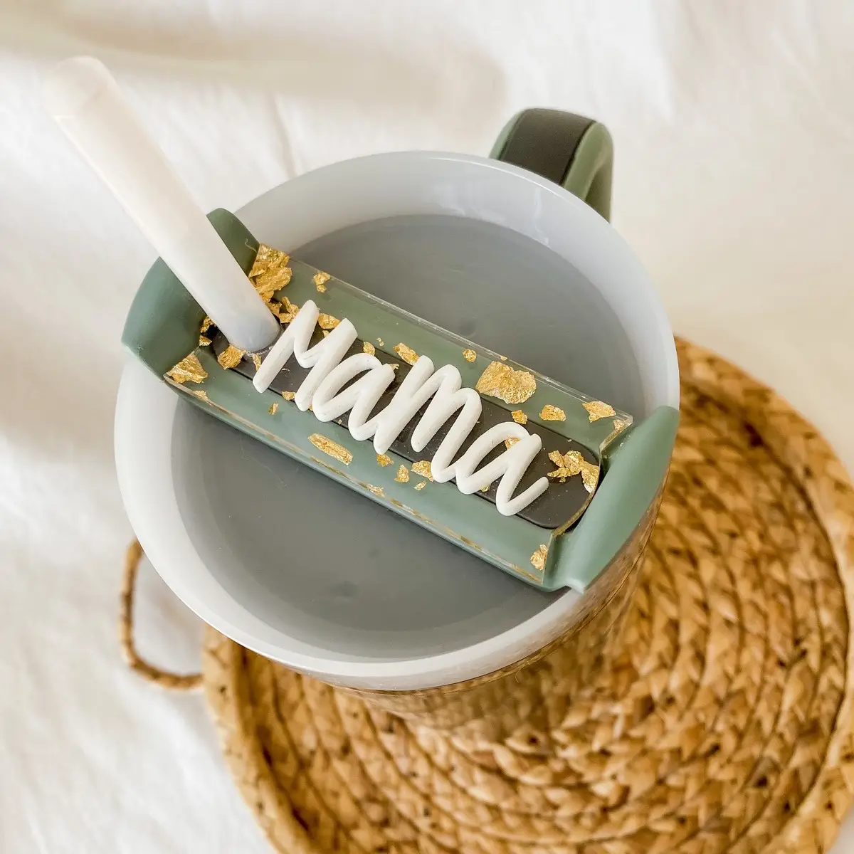 Gold flake/white name Quencher H2.0 Acrylic Name Plate