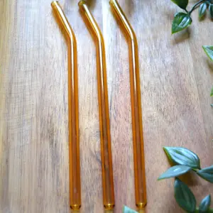 Orange Reusable Glass Straw (1 straw)