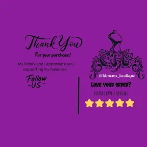 Handmade Custom thank you card drops 50 custom cards
