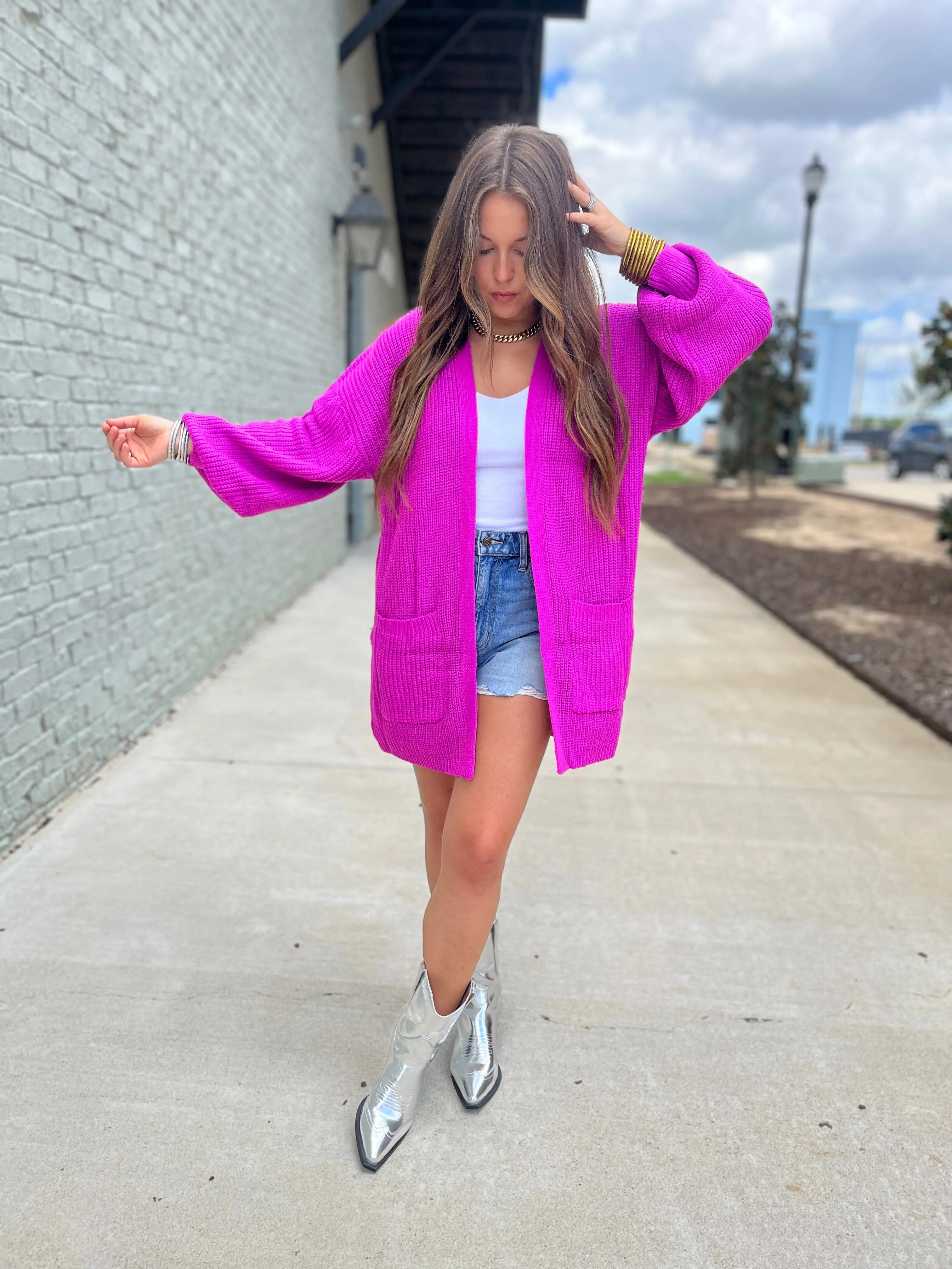 She Sky | Color Pop Cardi Magenta